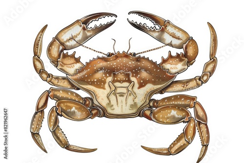 A realistic drawing of a crab. Perfect for educational materials