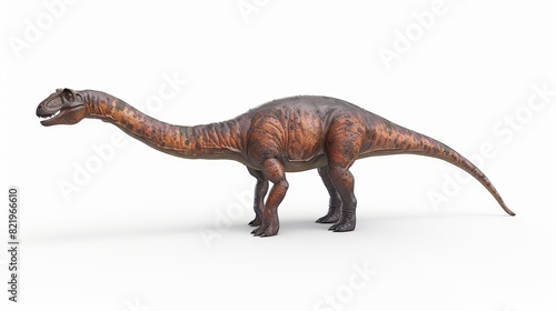 A 3D rendering of a white background showing Alamosaurus.