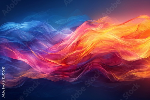 Abstract colorful background. Waves of neon blue and rich pink collide, creating a lively and captivating wallpaper, like a dynamic dance of light and color.