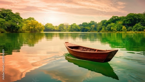 Lone Boat on a Silent Lake