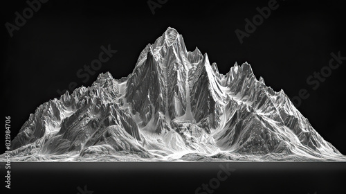 Very modern nature background wallpaper, backdrop, texture, Mount Whitney mountain, California, USA, America, isolated. LIDAR model, elevation scan, topography map, 3D design render, topographic