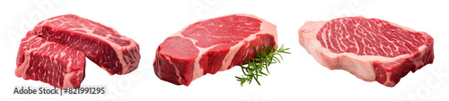 Beef meat. png element set on transparent background