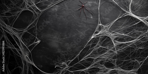 Dark background with cobwebs, for Halloween, banner