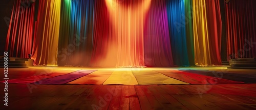 Rainbow Pride Flag in theaters showing LGBTthemed plays, pride month LGBTQIA theme