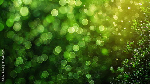 Blurred view of abstract green background bokeh effect