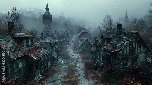Halloween Night Zombies Shamble Through a Forgotten Town