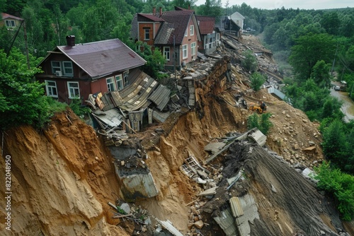 A house teetering on the edge of a cliff, caution advised