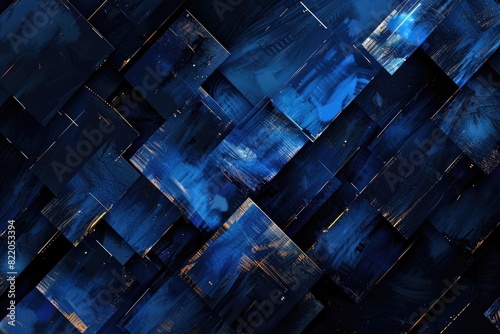Abstract blue and black squares background, ideal for graphic design projects