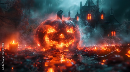 Spooky Supernatural Creatures Roam the Haunted Graveyard on this Halloween Night