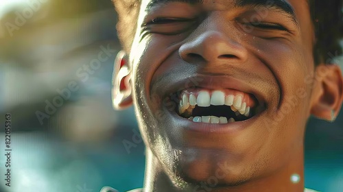Close Up Laughing Young Man