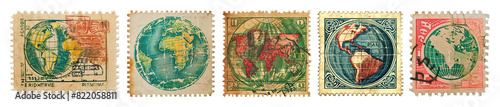 Vintage world postage stamps png on transparent background