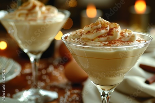 Zabaglione: A light, frothy dessert made from egg yolks, sugar, and Marsala wine, served in a glass. 