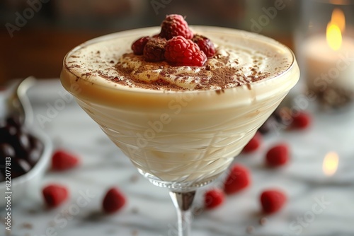 Zabaglione: A light, frothy dessert made from egg yolks, sugar, and Marsala wine, served in a glass. 