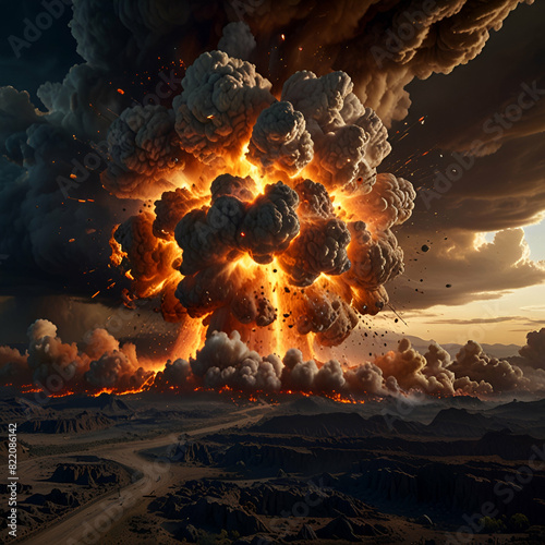 a mass explosion on earth that destroys all of humanity, scary, massive explosion