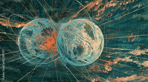 A digital illustration showing the lines of longitude converging at the North and South Poles, emphasizing the concept of meridians and the Earth's spherical shape.