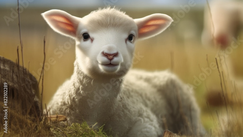 Eine Nahaufnahme von einem Lamm - Potrait von einem Schaf
