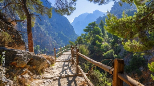 National Park Samaria Gorge, hiking trail. Crete, Greece