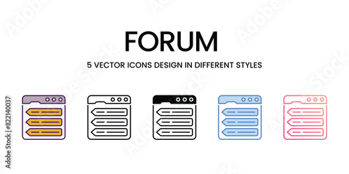 Forum Icons different style vector stock illustration