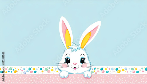 Cute easter bunny card with copy space
