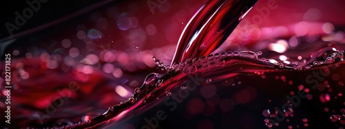 red wine is poured into a glass close-up. Selective focus