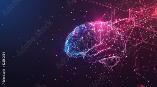 Brain activity illustrates the external cerebral connections in the frontal lobe. Communication, psychology, artificial intelligence, and cognition concepts illustrated with copy space.