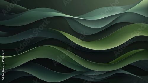 A horizontal banner with waves. A color scheme of olive drab and very dark green provides a modern backdrop for the waves.