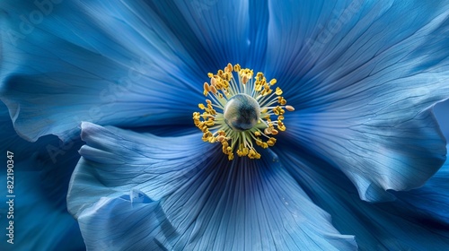 Close up of a vibrant blue flower with large pistils emphasizing eco friendly floral artistry