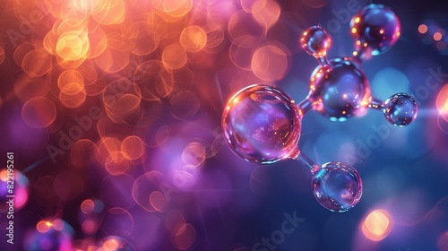 Abstract render of atoms and molecules