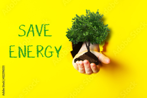 Concept of taking care of the environment and using renewable energy sources