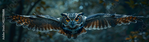 Photo realistic owl hunting at night An owl silently capturing prey with precision, showcasing its nocturnal prowess Concept