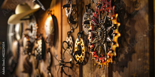 Spurred Inspiration: A collection of decorative spurs, mounted on the walls, adds an eye-catching western accent to the room
