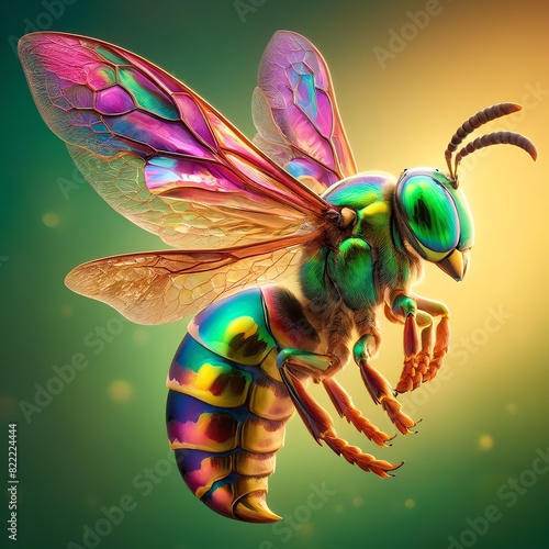 Image of an imagination Cuckoo wasp with iridescent wings