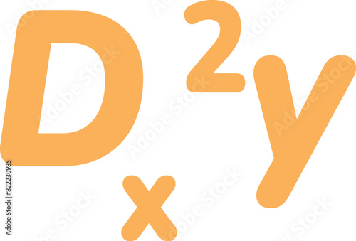 Cute Second Derivative Sign Mathematic Symbol dx2y, Math Subject Education