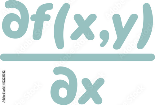 Cute Partial Derivative Sign Mathematic Symbol, Math Subject Education