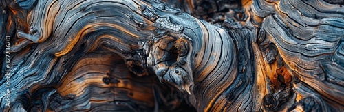 Swirling natural patterns in deeply weathered wood showing off earthy tones.
