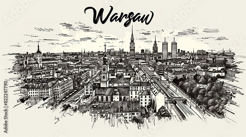 Warsaw Poland sketch
