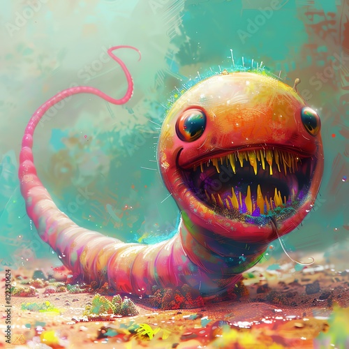 A winking worm with a playful grin.