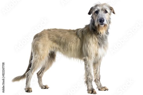 a full body irish wolfhound , white background.AI GENERATED 