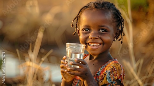 Innocence in a Glass: Little Girl Holding Water
