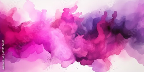 pink purple watercolor texture background, pink smoke cloud wave painting, pink purple splash art ink paint banner,