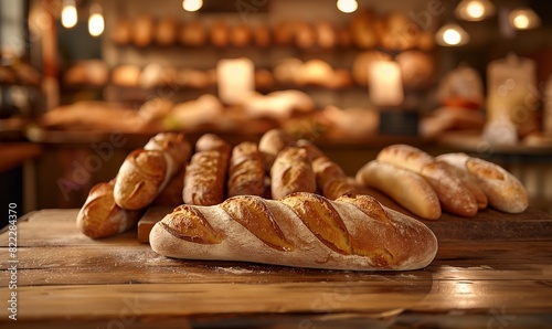 Fresh bread in a bakery