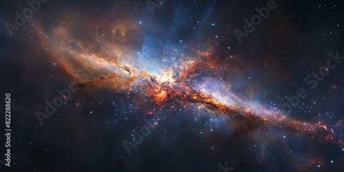 Night sky Universe filled with stars and nebula Galaxy abstract cosmos background
