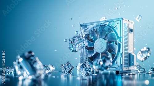 Cooling Computer Hardware with Splashing Water. Generative ai