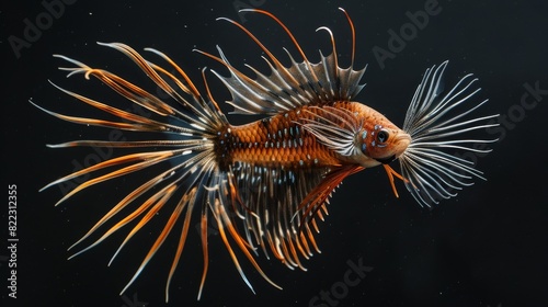 The stunning Thai fighting fish boasts a magnificent golden design on its scales, Generated by AI