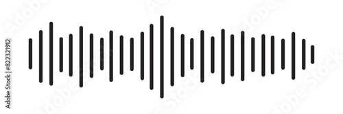 Sound / audio wave or soundwave line art vector icon for music apps and websites