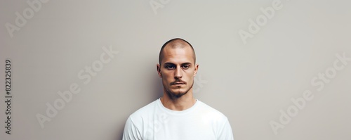 Silver background sad european white man realistic person portrait of young beautiful bad mood expression man Isolated on Background depression anxiety fear 
