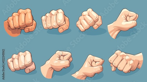 A set of cartoon illustrations featuring hands with different gestures for your design.