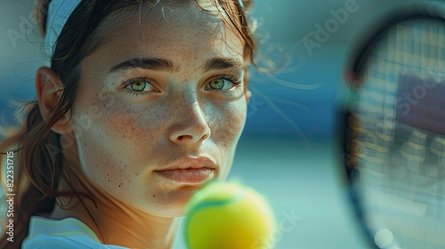 Tennis player focusing before a serve
