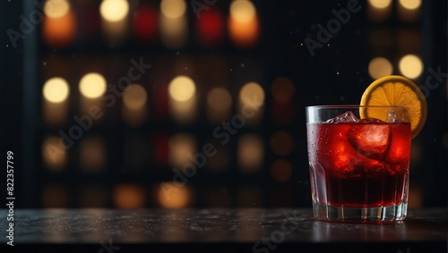 spooky halloween cocktail drink. Seasonal blood red drink.