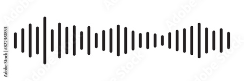 Radio Wave icon. Monochrome simple sound wave on transparent background. Vector sound wave icon. Music player sound bar. Record interface. Equalizer icon with soundwave line. used for mobile phone.
